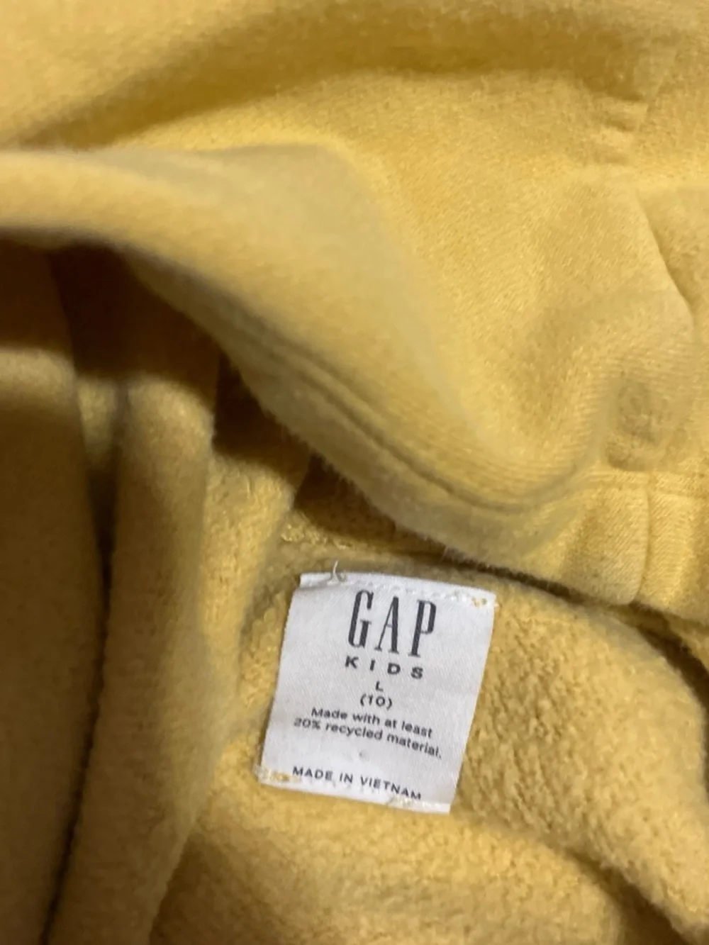 GAP Yellow Hooded Sweatshirt with Pink Appliqué Logo